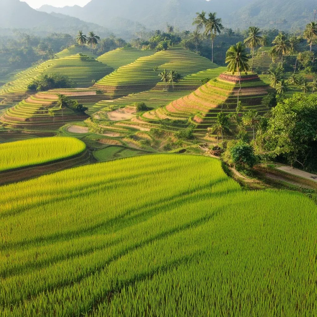 Terraced rice fields in Ha Giang